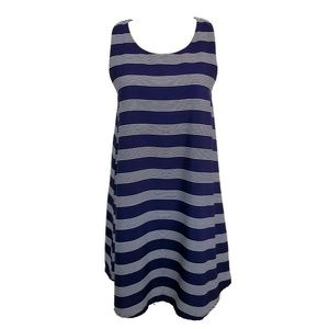 Everly M Shift Dress Navy Blue White Stripe NWOT